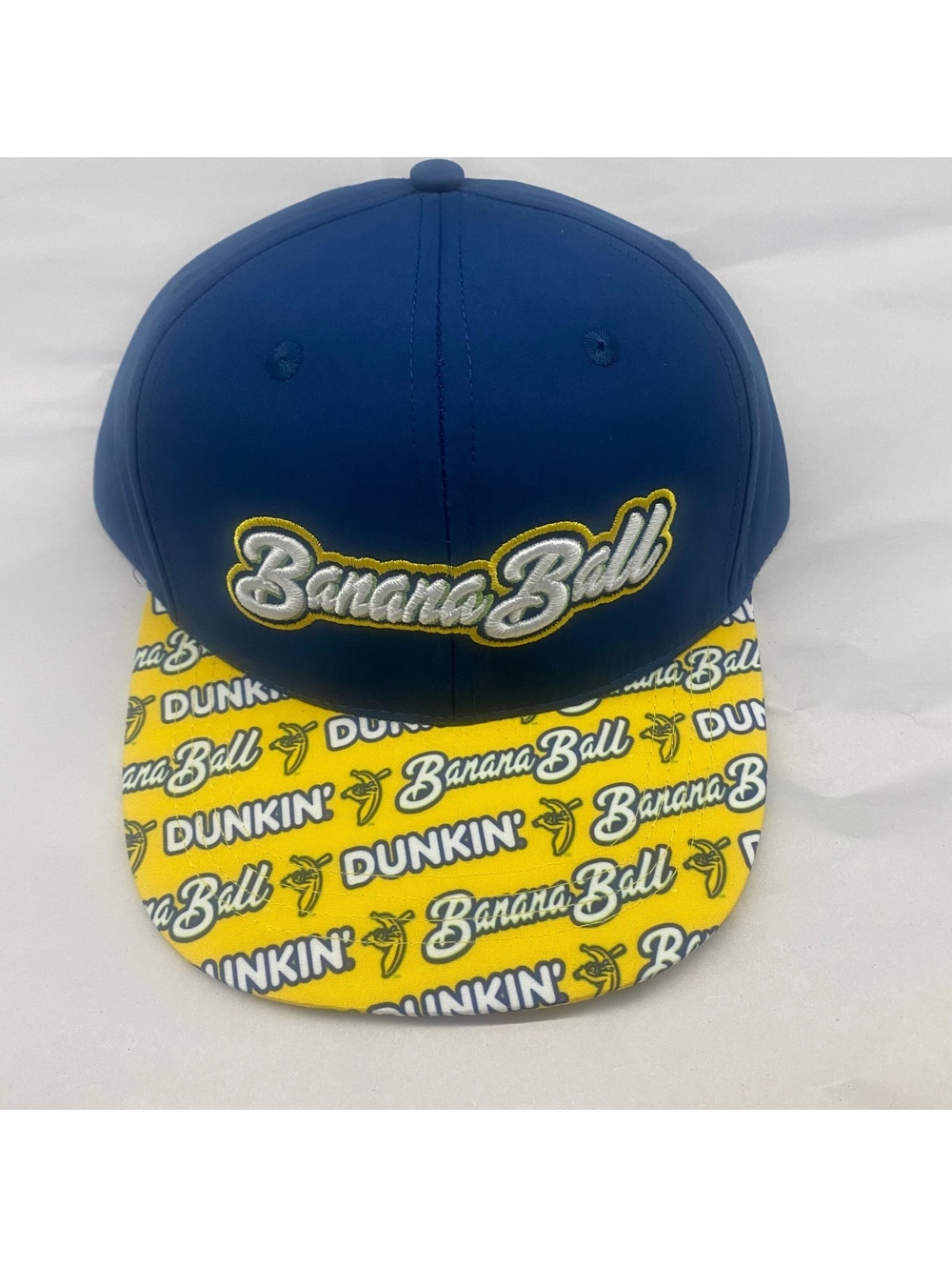 Dunkin x Banana Ball Savannah Bananas Snapback Hat Navy Yellow Promo Cap
